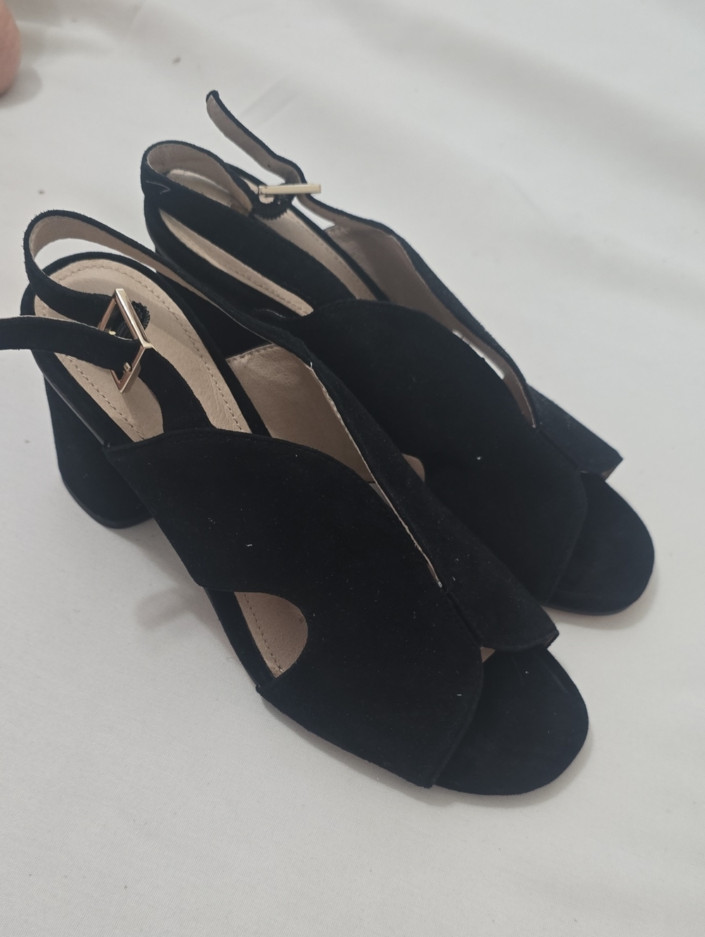 Louise et Cie Black Suede Slingback Block Heels 7.5